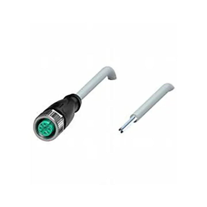 Pepperl+Fuchs V15-G-2M-PVC M12 5-pin female cordset with 2m gray PVC cable, IP68/IP69 rated, designed to prevent loosening and inaccurate installation.