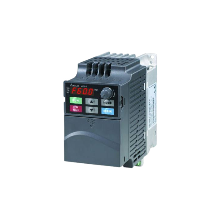 Delta VFD007E43T industrial drive, featuring high-performance control and reliable communication.