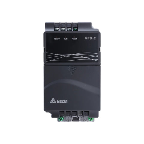 Delta VFD015E43T Variable Frequency Drive, compact and reliable solution for industrial use.