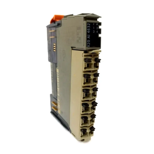Módulo de entrada analógica X20AI4632 diseñado para la automatización industrial, que ofrece conversión de señal de alta resolución y compatibilidad con los sistemas de control de B&amp;R.