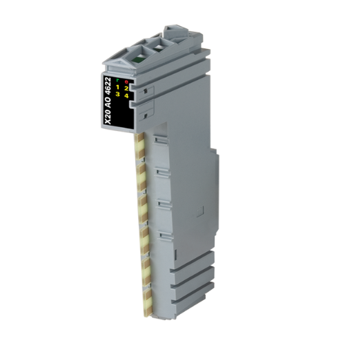Módulo de saída analógica de alto desempenho X20AO4622 projetado para controle preciso em aplicações de automação industrial.