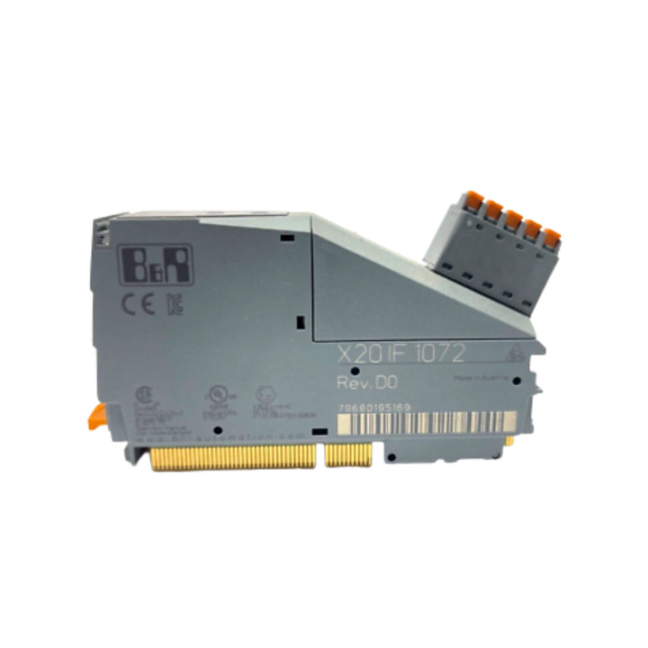 B&R X20IF1072 CAN bus interface module with 1 Mbit/s transmission rate and electrical isolation for industrial automation systems.