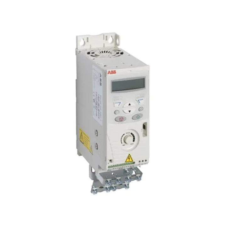 ABB ACS150-03E-01A2-4 0.5 HP compact VFD, 1.2 A, 480 V, IP20, with keypad and EMC filter for light-duty OEM motor control applications.