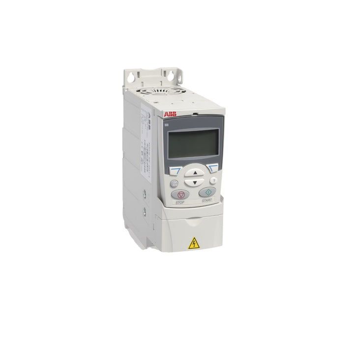 ABB ACS310-03E-01A3-4 0.37 kW VFD, 1.3 A, 400 V, IP20 enclosure, for pump and fan control in compact HVAC and water system applications.