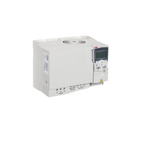 ABB ACS355-03U-31A0-4 15 HP VFD, 480 V, 3-phase, compact IP20 drive with integrated EMC filter and sensorless vector control.