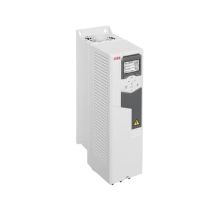 ABB ACS580-01-026A-4 11 kW VFD with 400V input, wall-mount IP21 design for pumps, conveyors, and general-purpose motor control applications.