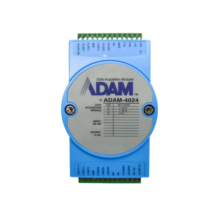 Advantech ADAM-4024 4-channel analog input module for accurate voltage and current measurement in industrial systems.