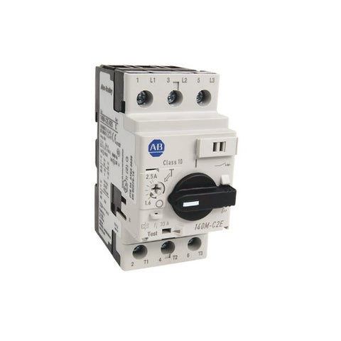 Disjuntor motor Allen-Bradley 140M-C2E-B63 3 polos, proteção confiável de motores industriais até 63A.