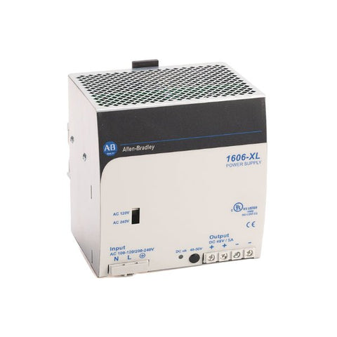 Allen-Bradley 1606-XL240E DIN rail power supply, 240W, 24VDC output, high efficiency for industrial automation