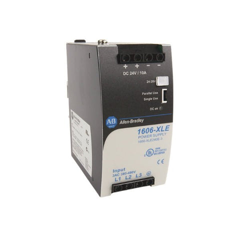 Allen-Bradley 1606-XLE240EN power supply, 240W, 24VDC output, compact DIN rail mount for industrial automation