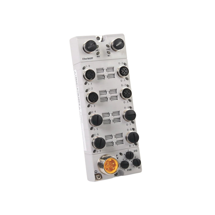 Módulo I/O distribuído Allen-Bradley 1732E-8X8M12DR Ethernet/IP para controle remoto em automação industrial.