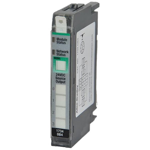 Allen-Bradley 1734-OB4 POINT I/O 4-point digital output module, 24V DC sourcing, compact and modular for distributed control systems.