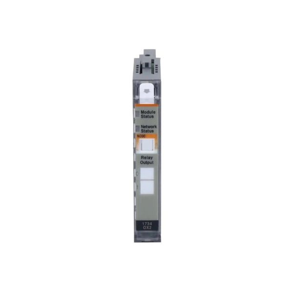 Allen-Bradley 1734-OX2 Point I/O relay output module, 2-channel, for switching AC/DC loads in distributed control systems.