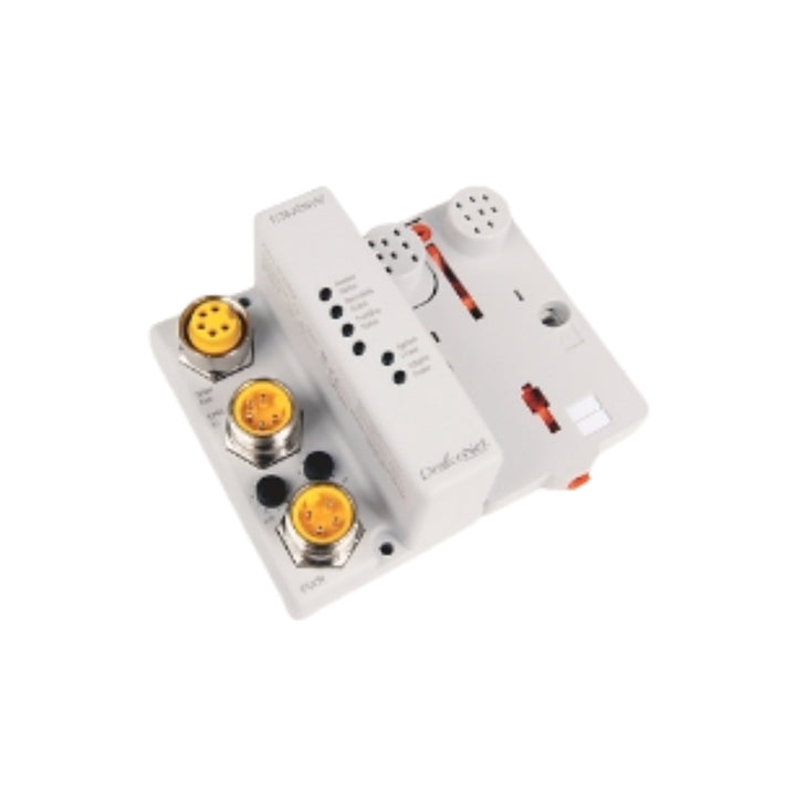Allen-Bradley 1738-ADN18 ArmorPoint DeviceNet adapter with M18 mini-style connector, IP67-rated for industrial environments.