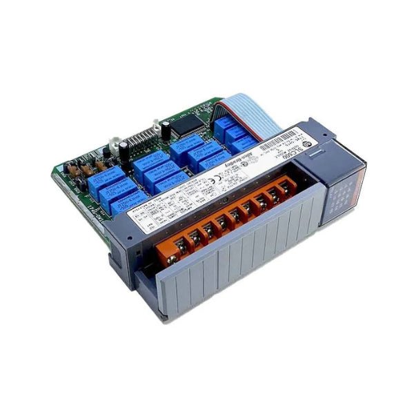 Allen-Bradley 1746-OW16 SLC 500 digital output module, 16-point, 120V AC, for industrial automation control and signal management.