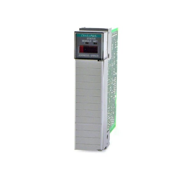 Allen-Bradley 1747-SDN DeviceNet scanner module for SLC 500, supports communication with DeviceNet devices