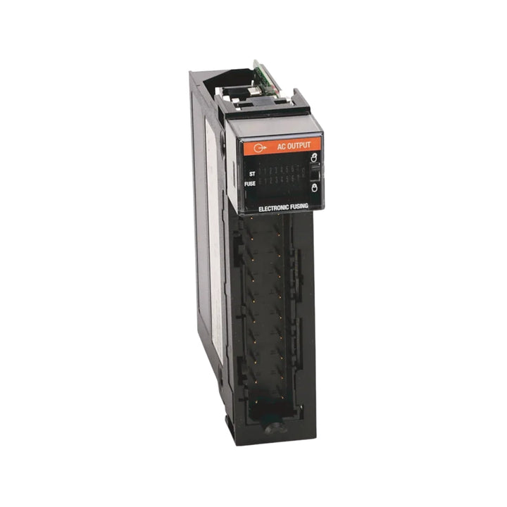 Allen-Bradley 1756-OA8E AC output module, 8 channels, 74–132V AC, 2A per point, electronically fused. For ControlLogix systems.