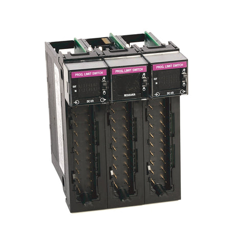 Allen-Bradley 1756-PLS programmable limit switch, 3-slot wide, resolver input, 4x4 I/O groups, for high-speed ControlLogix motion control.