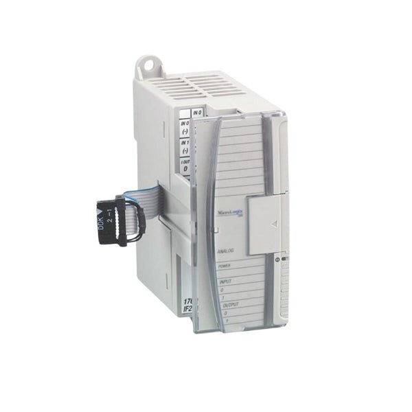 Allen-Bradley 1762-IF2OF2 analog I/O module, 2 analog inputs and 2 outputs, 12-bit resolution, for MicroLogix 1200/1400.
