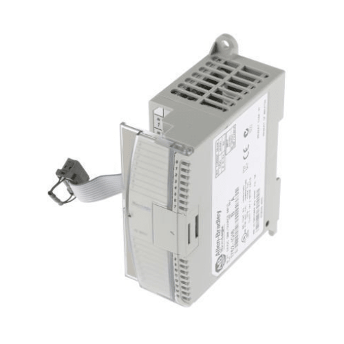 Allen-Bradley 1762-OB16 digital output module, 16-point, 24V DC sourcing, high-density I/O for MicroLogix 1200/1400 PLCs.
