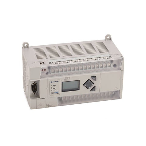 Allen-Bradley 1766-L32AWA MicroLogix 1400 PLC, 20 AC inputs, 12 relay outputs, 110/240V AC power, built-in Ethernet.