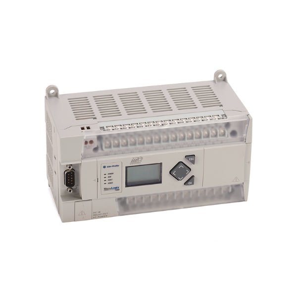 Allen-Bradley 1766-L32AWA MicroLogix 1400 PLC, 20 AC inputs, 12 relay outputs, 110/240V AC power, built-in Ethernet.