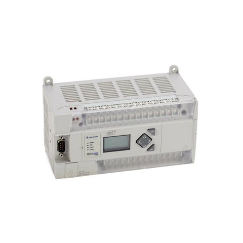 Allen-Bradley 1766-L32BWAA MicroLogix 1400 PLC, 20 DC inputs (12 fast), 12 relay outputs, 4 analog in, 2 analog out, 110/240V AC.