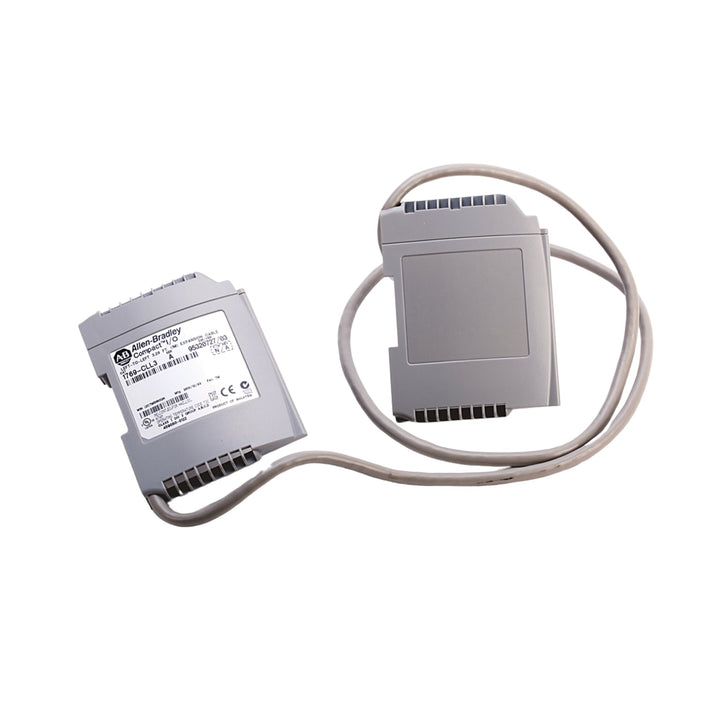 Allen-Bradley 1769-CLL3 expansion cable, 1 m left-to-left with termination caps, for CompactLogix and 1769 I/O systems.