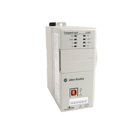 Compact Allen-Bradley 1769-L33ER controller for industrial automation with Ethernet/IP support and high performance.