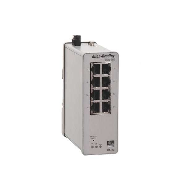 Allen-Bradley 1783-LMS8 Stratix 2000 unmanaged Ethernet switch, 8-port, compact design for industrial networking