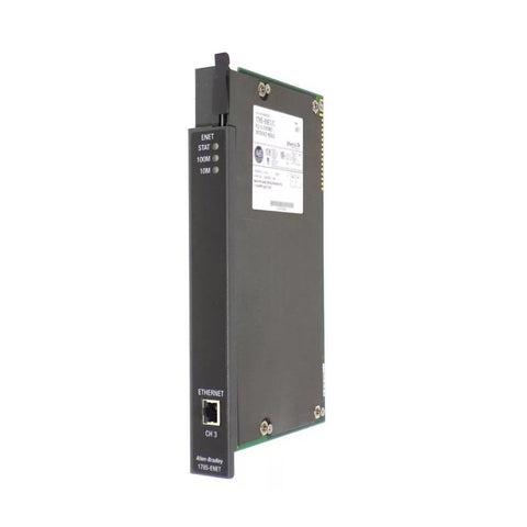 Allen-Bradley 1785-ENET Ethernet communication module, PLC-5 network interface, industrial automation networking.
