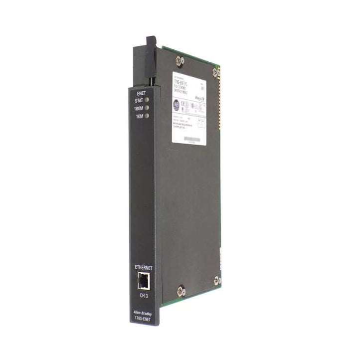 Allen-Bradley 1785-ENET Ethernet communication module, PLC-5 network interface, industrial automation networking.
