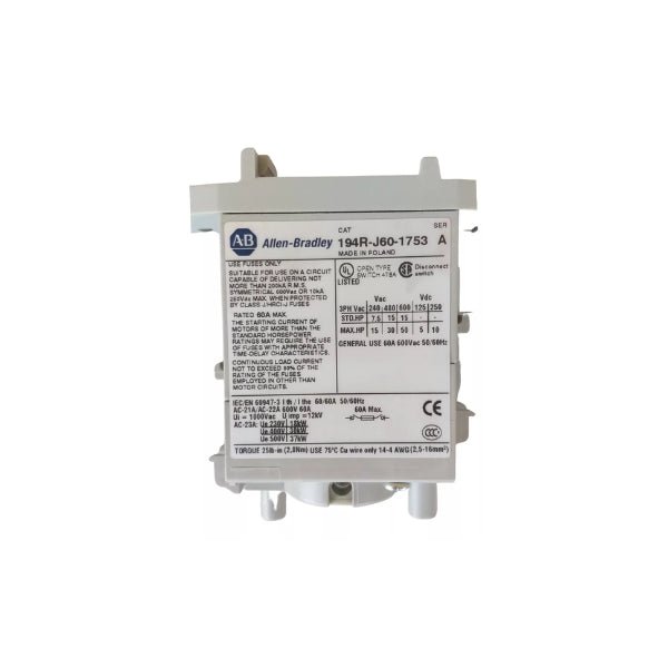 Allen - Bradley 194R - J60 - 1753 - DDPARTS SOLUTION