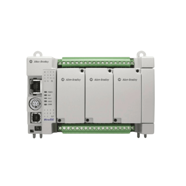 Allen-Bradley 2080-L50E-24AWB Micro850 controller, 24V DC, 20 I/O, compact PLC for versatile industrial automation