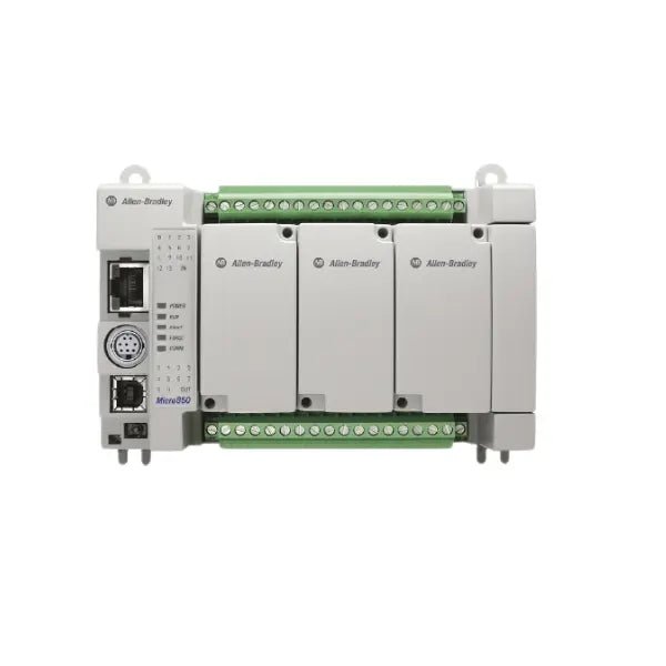 Allen-Bradley 2080-L50E-24QWB Micro820 PLC, 24 I/O, Ethernet-enabled, for compact industrial automation and control systems.