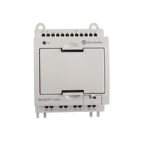 Allen-Bradley 2080-LC10-12QBB Micro810 PLC, 8 inputs, 4 DC source outputs, 24V DC, USB port