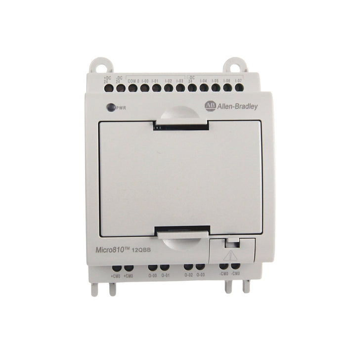 Allen-Bradley 2080-LC10-12QBB Micro810 PLC, 8 inputs, 4 DC source outputs, 24V DC, USB port