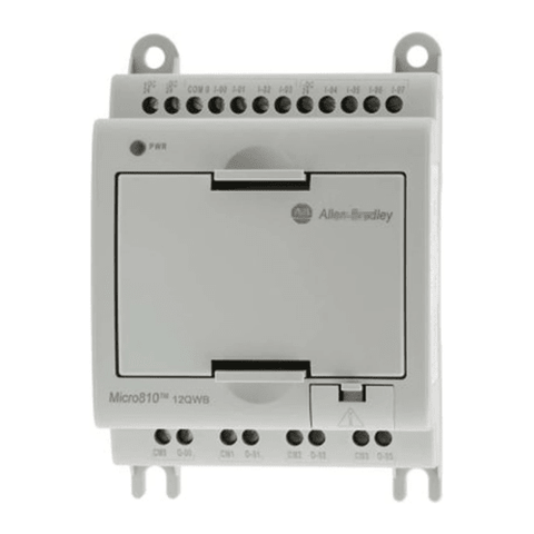 Allen-Bradley 2080-LC10-12QWB Micro810 PLC, 12 I/O, relay outputs, compact controller for small industrial automation systems.