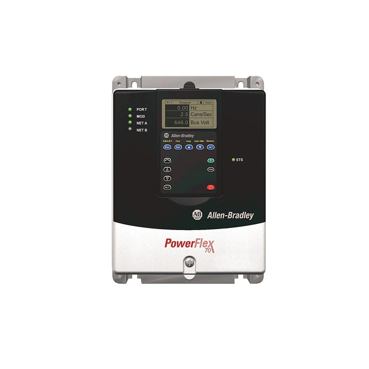 PowerFlex 70 AC Drive, 400V AC, 3.5A, 1.5 kW Normal Duty, IP20/NEMA 1 enclosure, Brake IGBT installed.