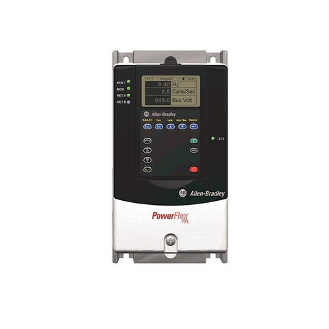 Allen-Bradley 20AD1P1A0AYNNNC0 PowerFlex 70 AC drive, 1.1A, compact motor control for industrial automation systems.
