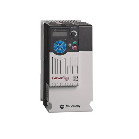 Allen-Bradley 25A-D017N104 PowerFlex 525 AC drive, 7.5 HP, 480V, with embedded EtherNet/IP, for motor control in industrial automation.