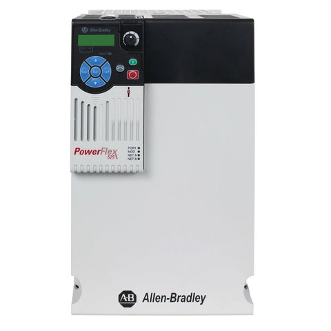Allen-Bradley 25B-D043N114 PowerFlex 525 AC drive, 20 HP, 480V, with EtherNet/IP, for advanced motor control in automation.