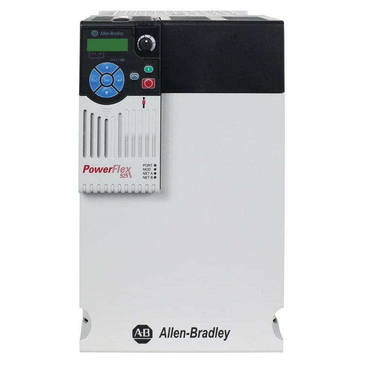 Allen-Bradley 25B-D043N114 PowerFlex 525 AC drive, 20 HP, 480V, with EtherNet/IP, for advanced motor control in automation.