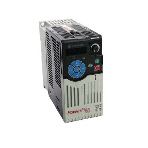 Allen-Bradley 25B-D1P4N104 PowerFlex 525 AC drive, 0.5 HP, 480V, with EtherNet/IP, for compact motor control in industrial automation.