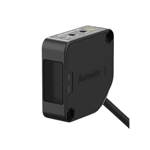 Autonics BEN10M-TFR through-beam photoelectric sensor with 10 m range and IP66 protection.
