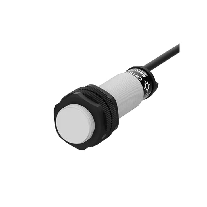 Autonics CR18-8DP capacitive proximity sensor with 8 mm sensing range and durable M18 metal housing.