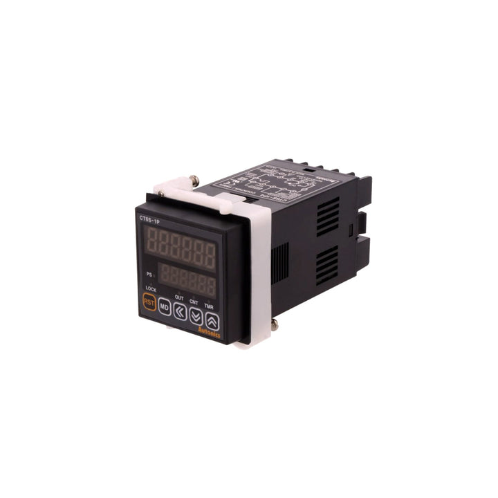 Autonics CT6S-1P4 digital counter with 6-digit LED display and 100–240 V AC power supply.