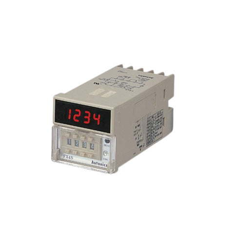 Autonics FX4S compact 4-digit digital counter with bright LED display for industrial automation control.