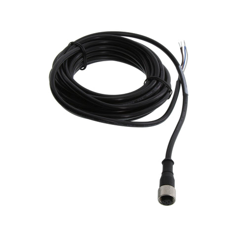 Banner MQDC-415 M12 4-pin female quick disconnect cordset with flying leads, 5 m PVC cable.