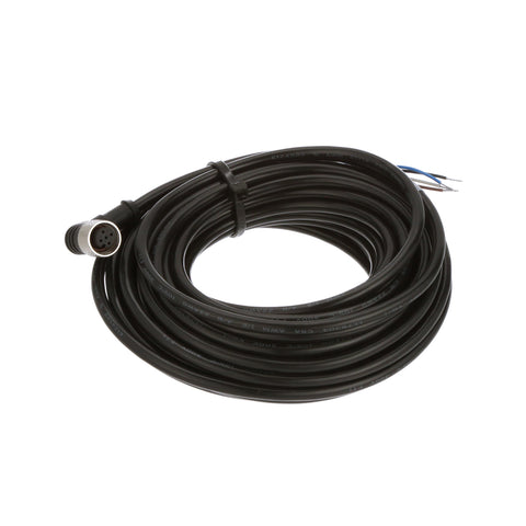 Banner MQDC-430RA 4-pin M12 right-angle cordset with 9.1 m PVC cable for industrial sensor connections.